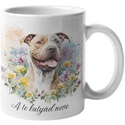 Amerikai staffordshire terrier bögre, névvel