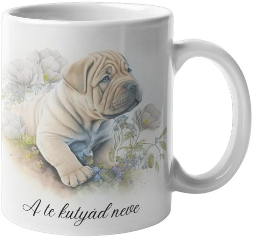 Shar pei bögre, névvel