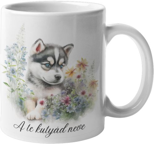 Husky bögre, névvel