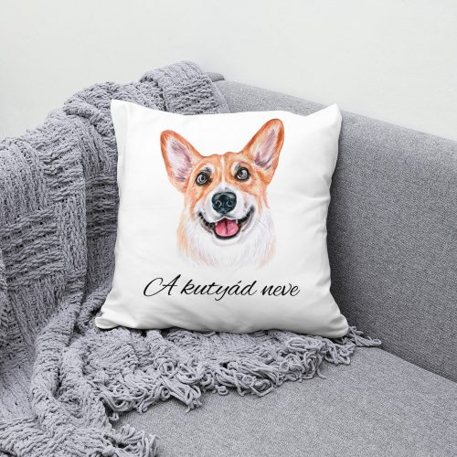 Corgi párnahuzat, névvel