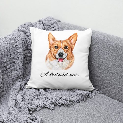 Corgi párnahuzat, névvel